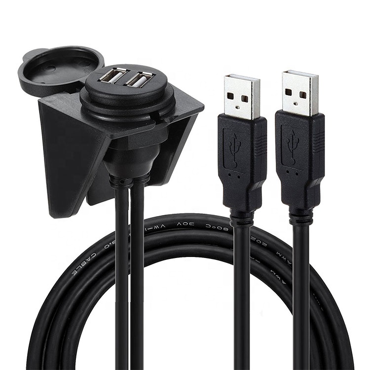1 м мужчин и женщин двойной кабель USB 2,0 Прокат черточки установки с портами USB