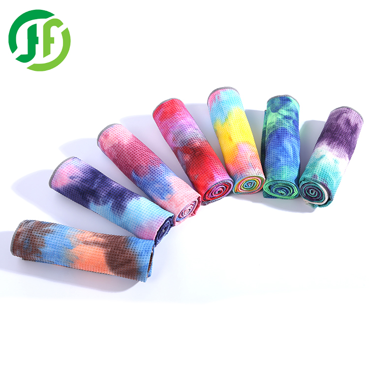 72 inch length Eco-friendly yoga gym mat towel,tie-dyed yoga mat towel with silicone dots