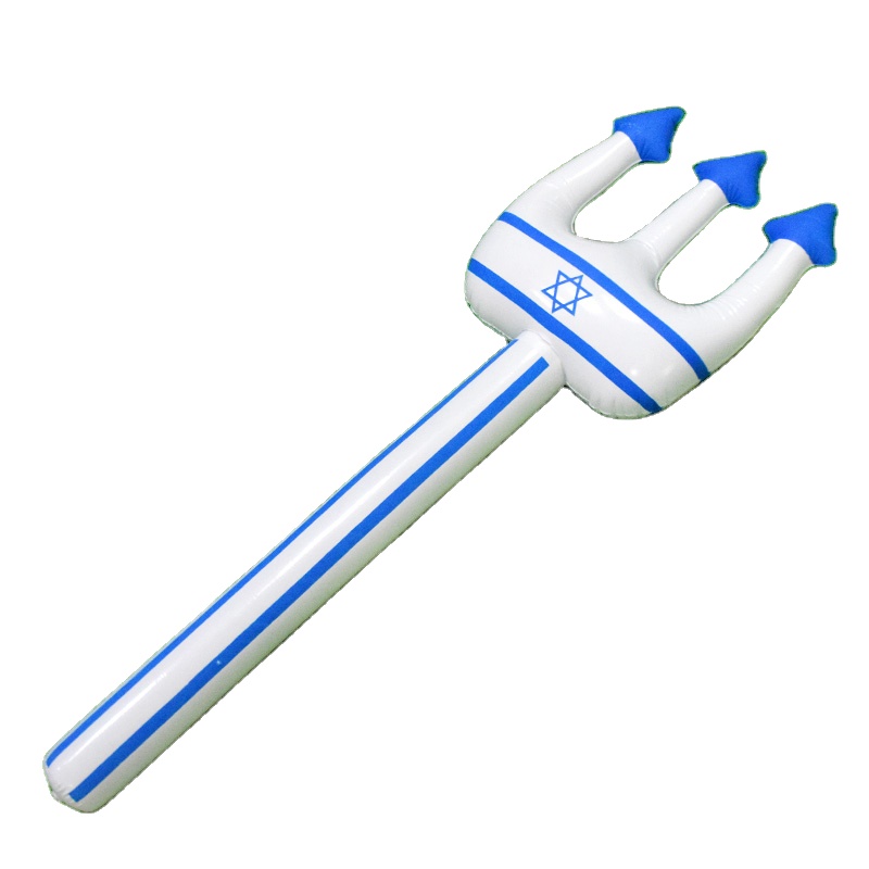 New Hot Cute Cartoon Inflatable Hammer Air Hammer l Kids Children Blow Up Noise Maker Fork Toys Trident Color Random