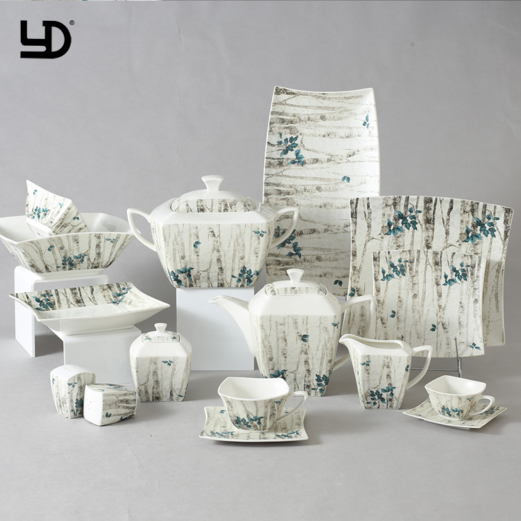Dinnerware Ceramics Reliefs Personalized Ceramic Plate Luxury Dinner Set Porcelain Plates White Dinner Set White