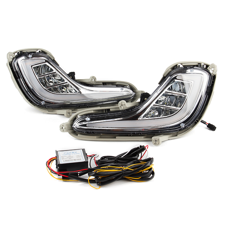 KEEN высокомощный 12 В двухцветный СВЕТОДИОДНЫЙ дневной ходовой свет DRL для Hyundai Accent 2012-2014 с Янтарной функцией поворота