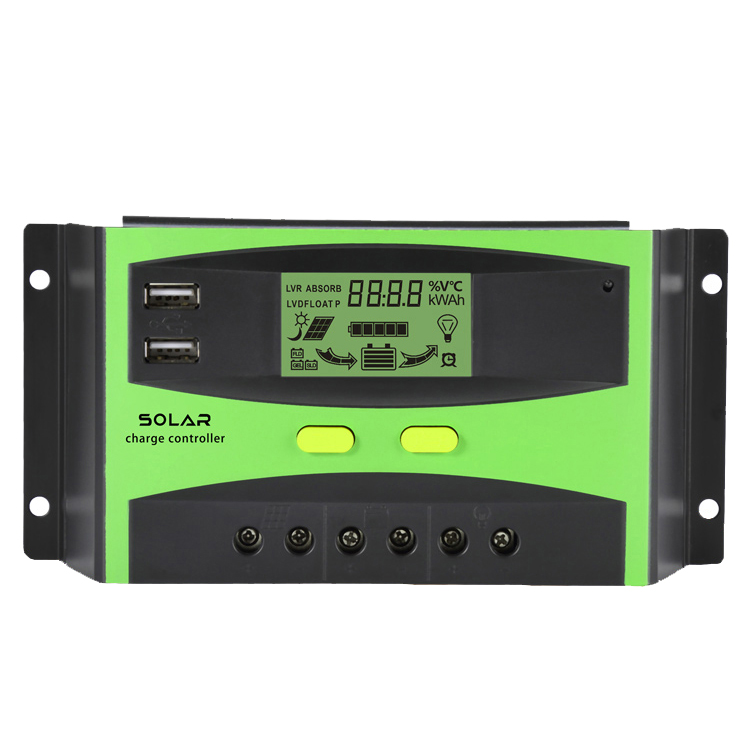 Цифровой контроль 12V 24V 48V опционально ШИМ Солнечная рабочая станция регулятор 30A