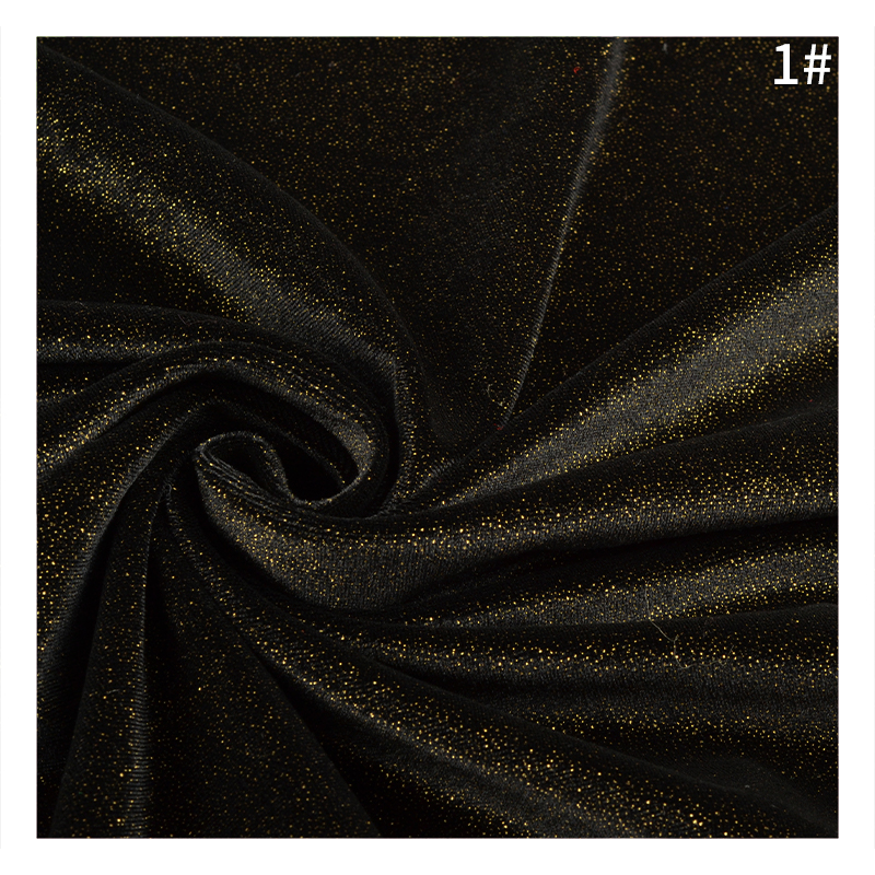 Shiny Silk Velvet gilding fabric for clothes 260GSM Polyester Spandex stretch knitted fabric textile for fashion garment