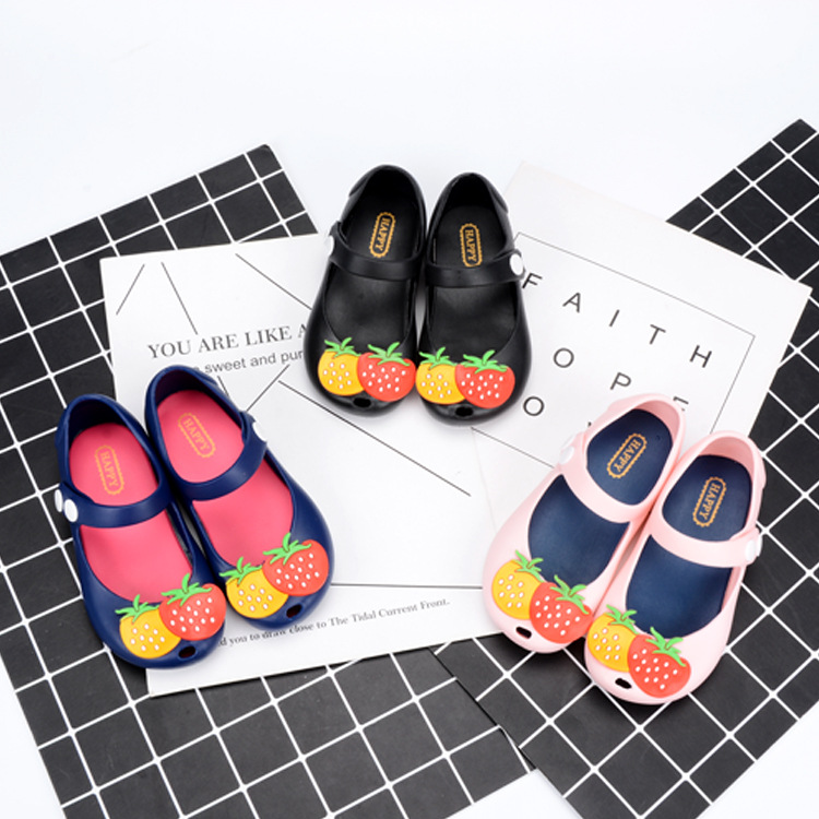 New Girl Sandals Princess Shoes Fruit Decoration Baby Single Shoes Jelly Children's Shoes