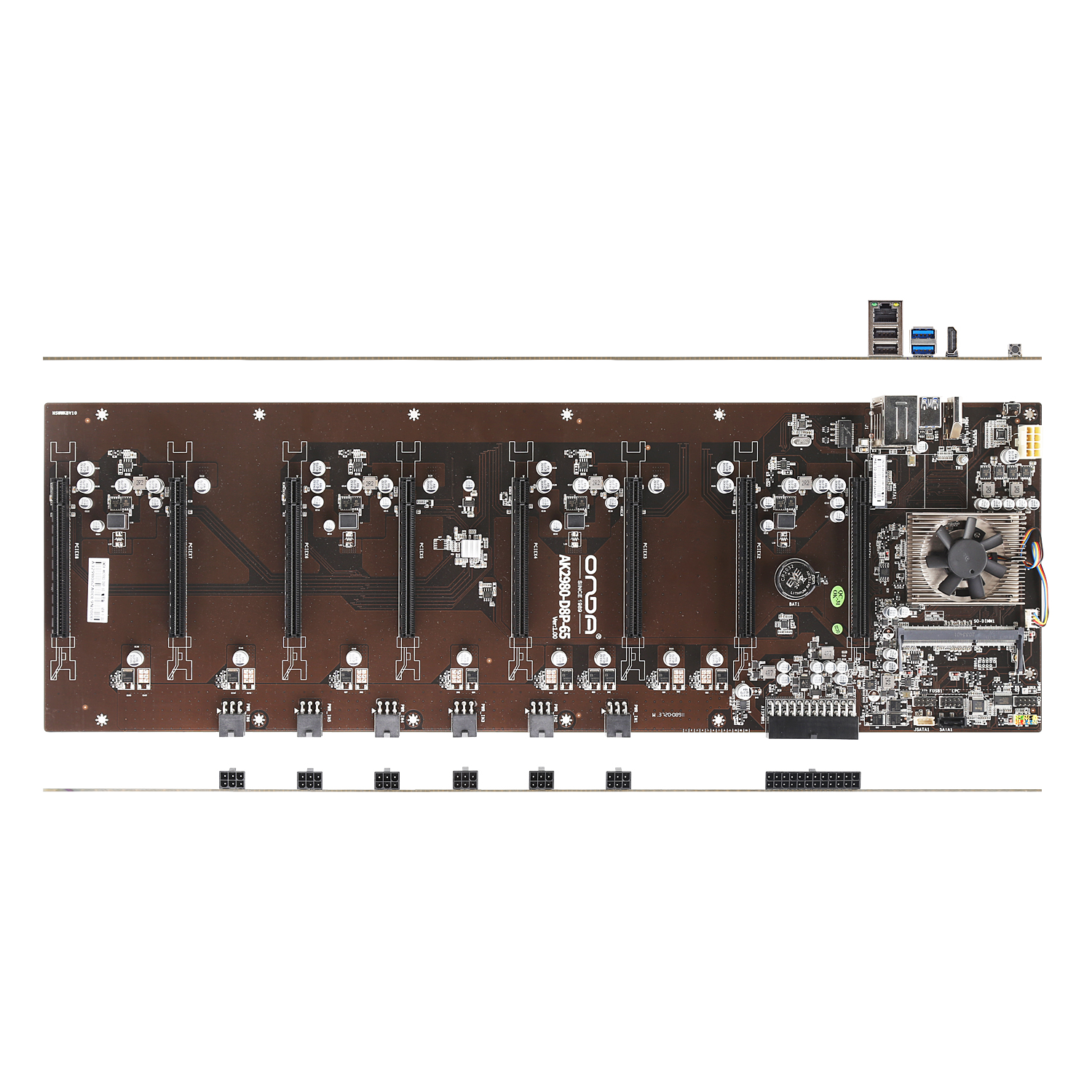 New 8GPU Motherboards For Mining AK2980 D8P-65 65mm Graphics Cards DDR3 Miner Machine BTC Bitcoin Miner Motherboard