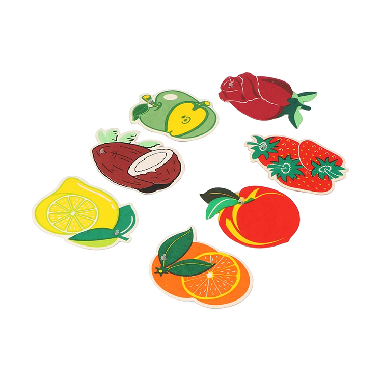 Customized logo scents air freshener brands wholesale hanging paper car air freshener/fruit shape
