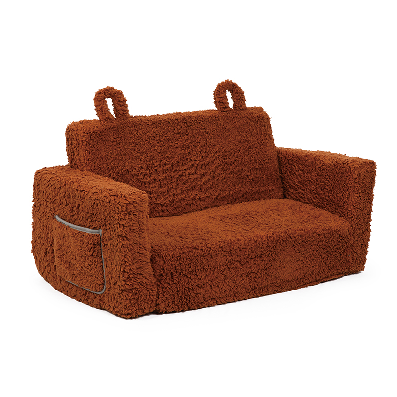 Children's Sofa Reading Corner Baby Lazy Nap Brown Folding Sofa Kids Play Couch for Playroom Bedroom