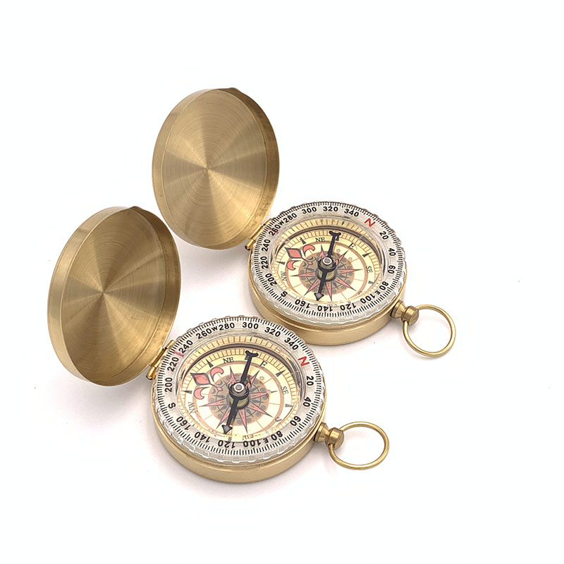 Outdoor hiking pendant pocket watch pure copper compassCamping mountaineering waterproof luminous compass