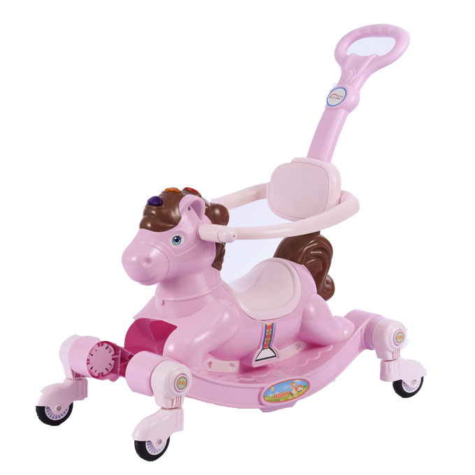 Cute children's toys as a gift rocking horse 3 in 1 Play music and colored lights ride on car Detachable toy car