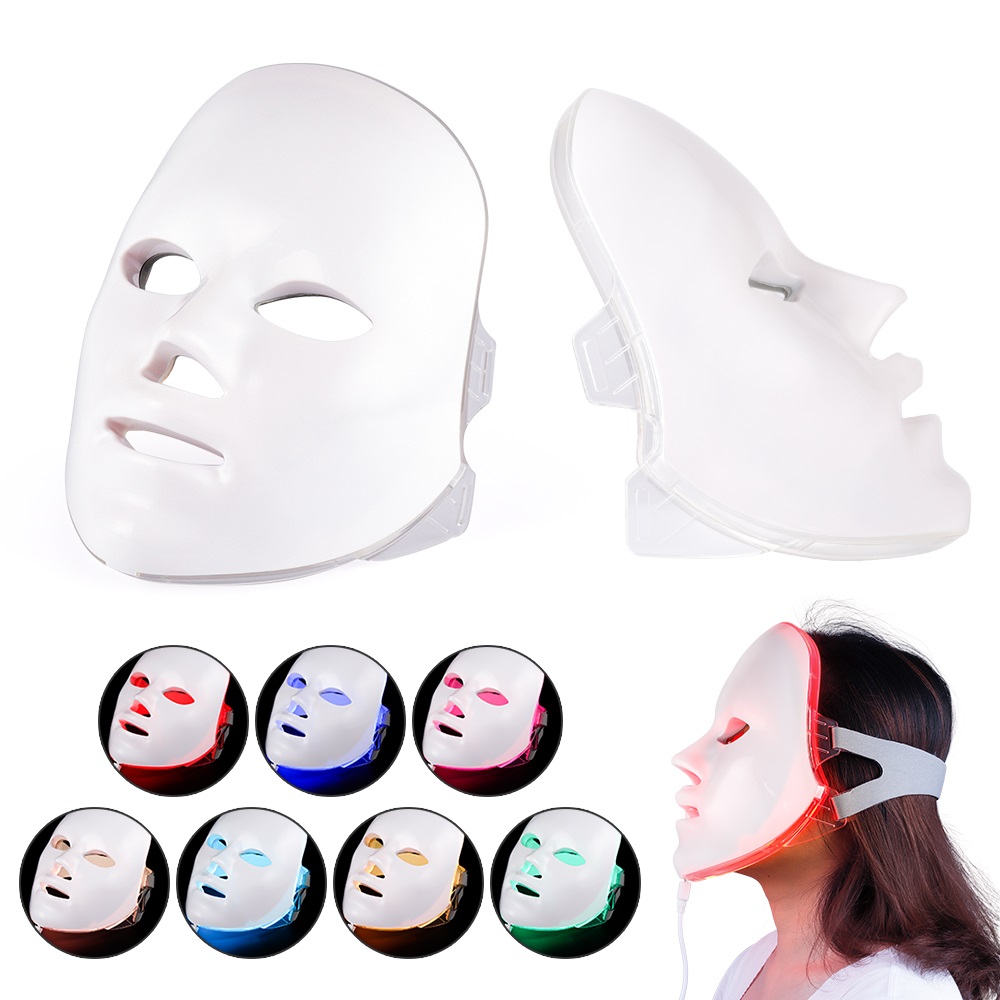 Home use skin care led facial personal facial skin care device 7 color LED phototherapy face pannel for solve skin problem