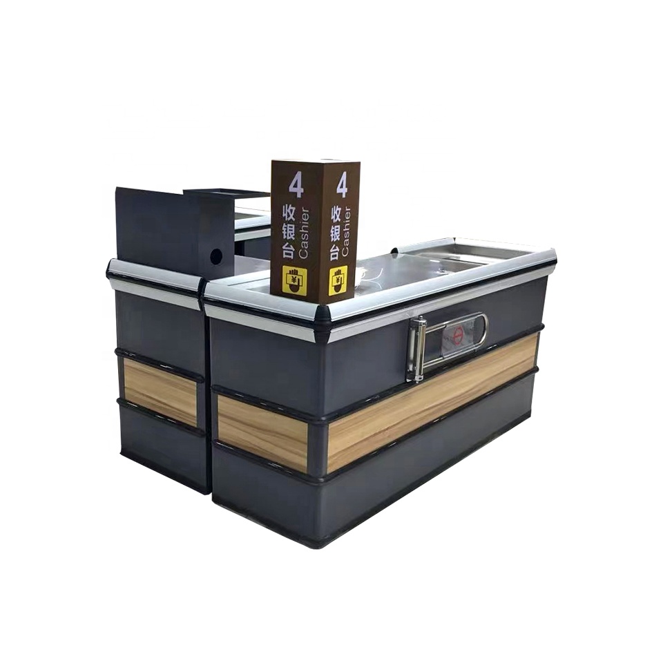 Supermarket Checkout Counters retail For Sale Modern Wood Supermarkets Cash Counter