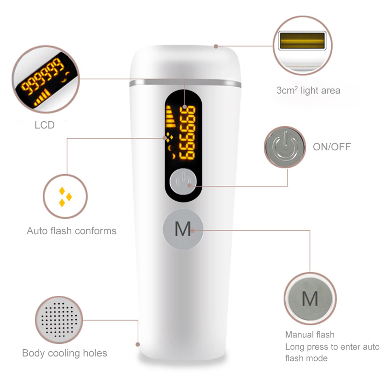 990000 Flashes Ipl Laser Hair Removal Lcd Display Epilator Shaver Body Face Trimmer Painless Hair Remover Machine Depilador