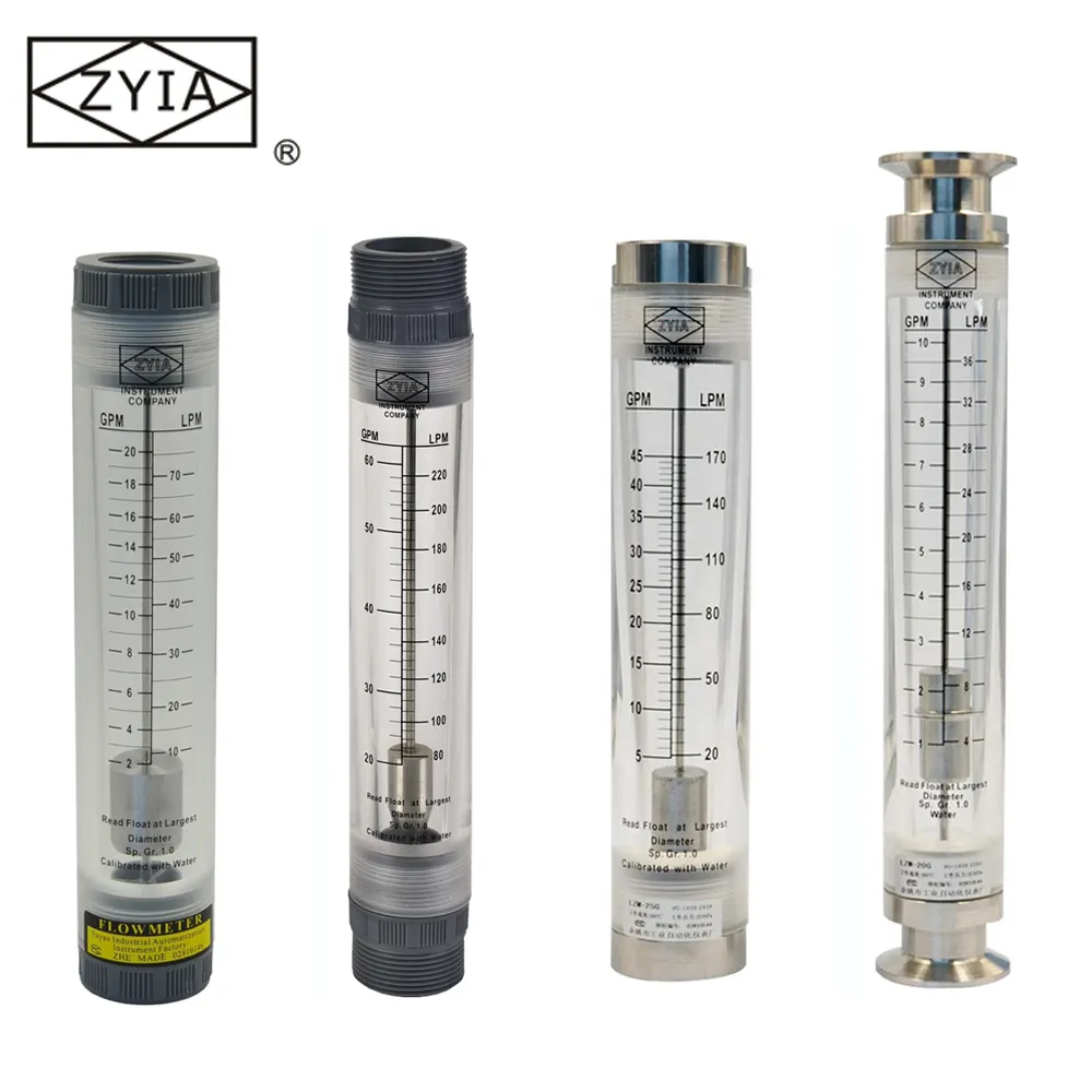 High accuracy inline tube acrylic natural gas Variable Area  flow meter and air rotameter