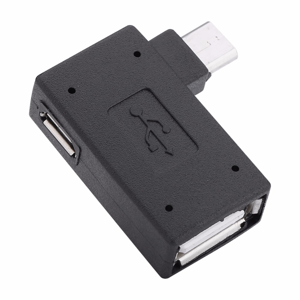 Micro адаптер USB 2,0 Женский для мужчин Micro OTG порт питания 90 градусов левый 90 правый угловой Micro USB OTG