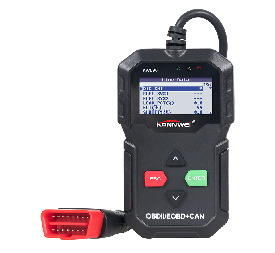Горячая Распродажа OBD2 автомобильный диагностический инструмент KONNWEI KW590 сканер ошибок двигателя Автомобильный сканер OBDII считыватель кодов универсальный сканер