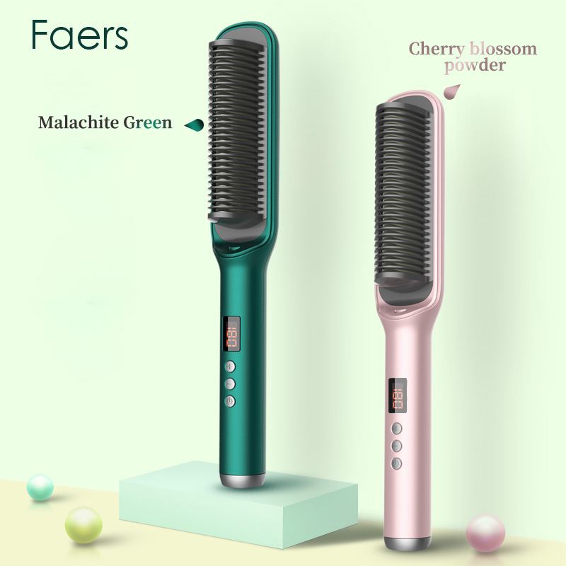Factory sales electric heating straightener brush hot comb electric straight hair comb