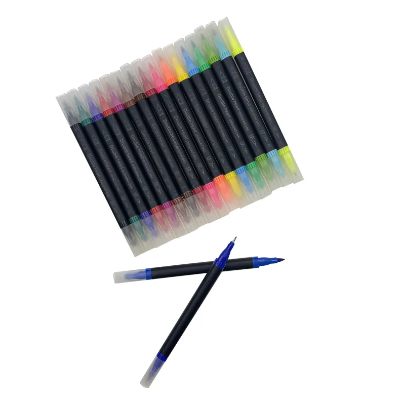 Custom Logo Watercolor Paint Pen Dual Tip Brush Marker Pens for Sketch Drawing