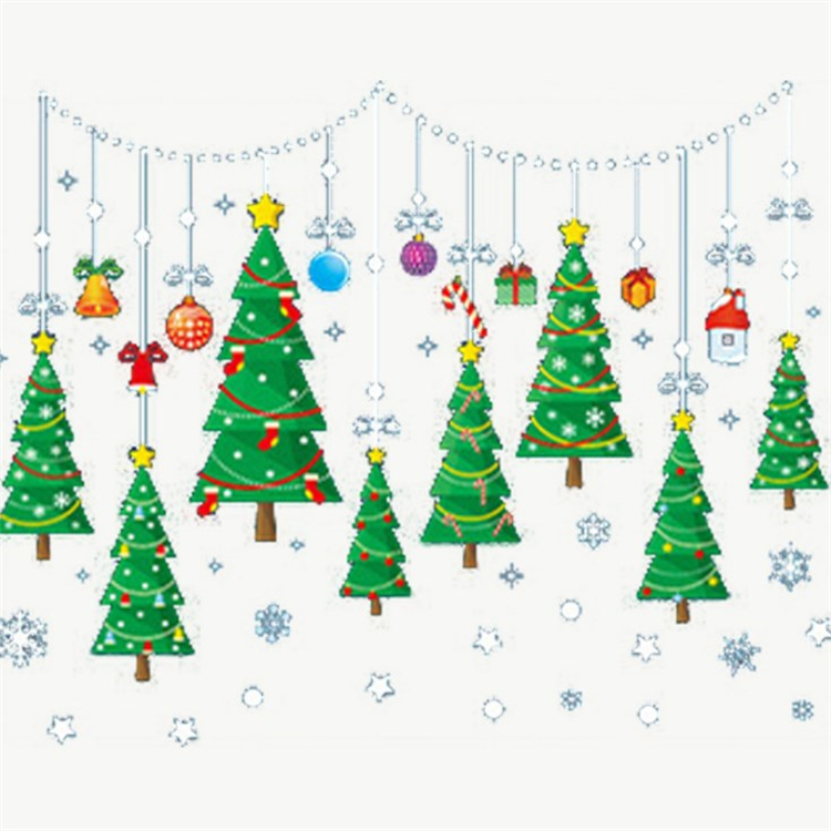 Christmas Stickers Creative Christmas Door Window Glass Wall Stickers Christmas Decorations Electrostatic Stickers