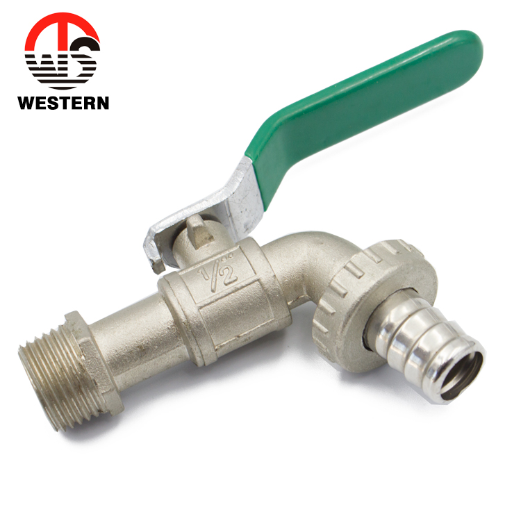 Garden 3/4 toilet hose ball valve nickel plated washer machine quick open 1/2 inch brass bibcock taps