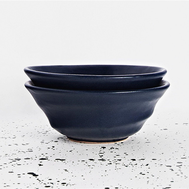 custom nordic crockery mixing bowl blue ceramic breakfast salad bowls