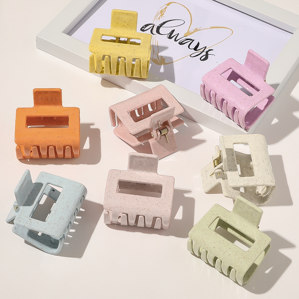 Frosted Square Hollow Colorful Shark Clips Small Hair Claw Clip Set Hair Accessories For Girl Women 03HC176