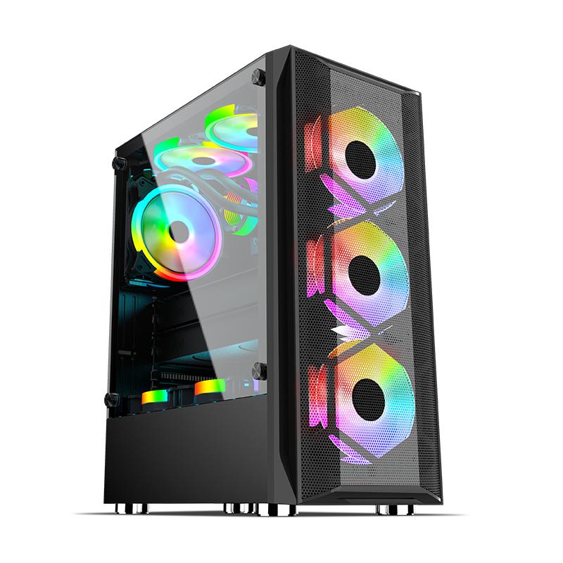Новейший Настольный ПК Rgb корпус компьютера Atx из закаленного стекла