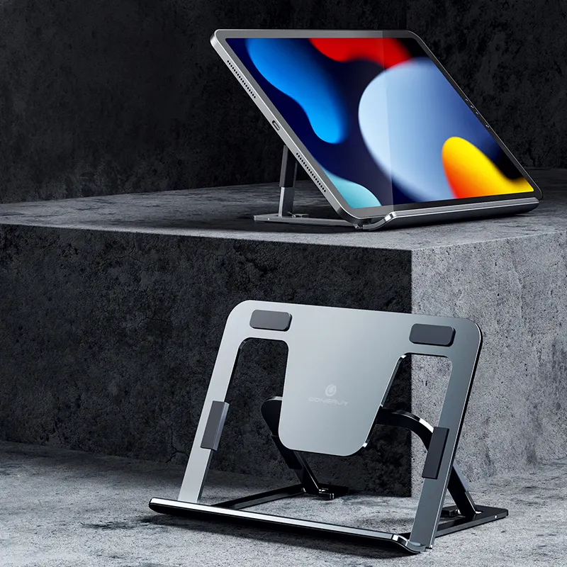 Boneruy Multi-Angle Adjustable Portable Aluminum Alloy Folding Tablet Stand for Desk