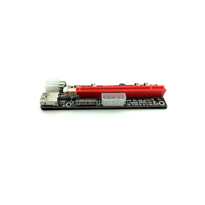 Переходная карта PCI Express 1X до 16X PCIE, защита от перегрузки по току, USB-кабель SATA к 6-контактному источнику питания