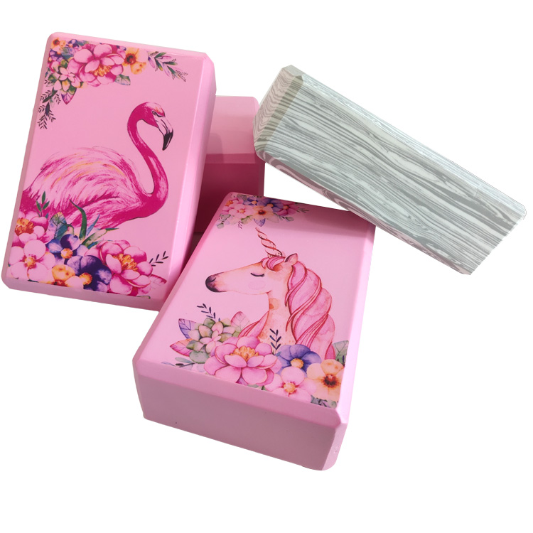 Eco Friendly Comfortable Printed Logo Soft Custom Thick Foam Tiles Foam EVA Yoga Block , Recycle Yoga Block