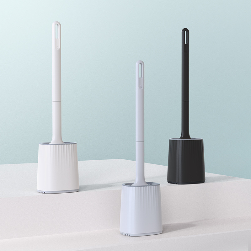 Amazon Hot-selling Silicone Bristles Bathroom Cleaning Bowl Brush Kit with Tweezers Detachable Silicone Toilet Brush