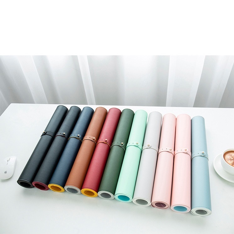 mouse mat used for laptop keyboard PU waterproof leather desktop pad custom logo