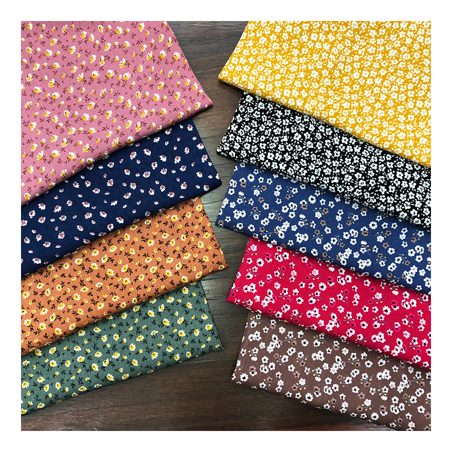 Peru Woven 3068 Accept Customized Latest Tropical Printed Poplin Tecido 100% viscose Fabric Rolls Spun Plain Rayon Challis Tissu