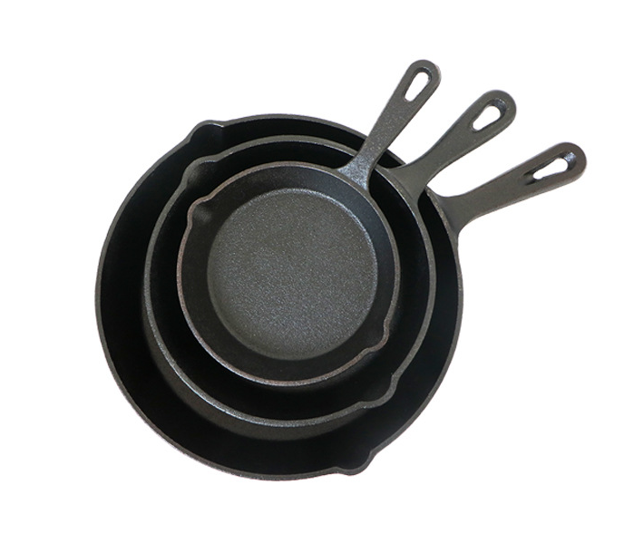 Wholesale cast iron frying pan single handle pan without coating nonstick pan