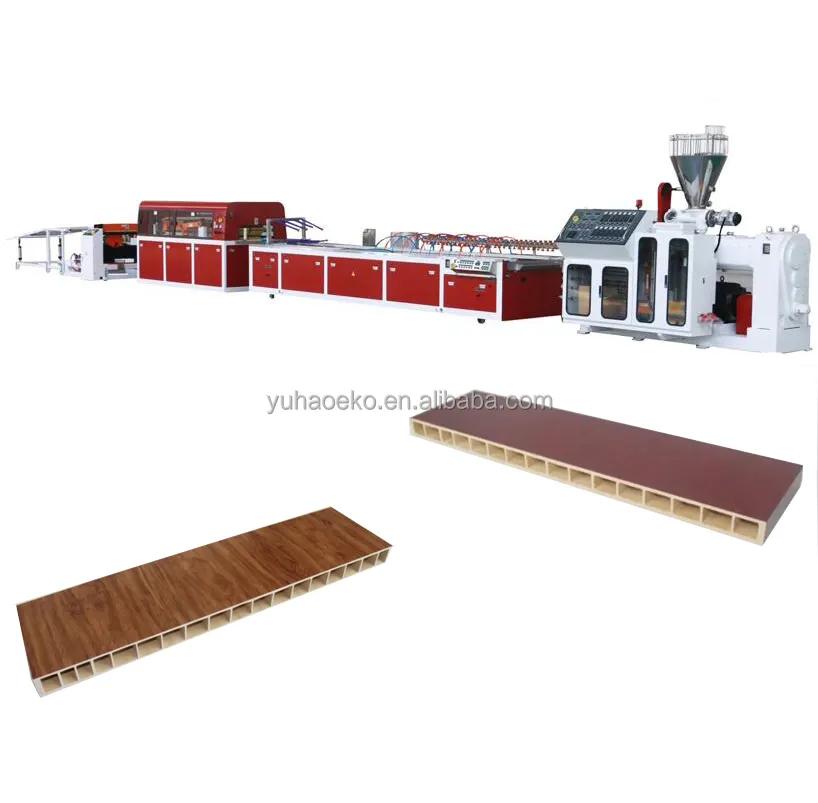 Wpc Decking Machine Using Plastic Wastage And Wood Wastage Solution Wood Plastic PE WPC Decking Profile Extrusion Making Machine Line