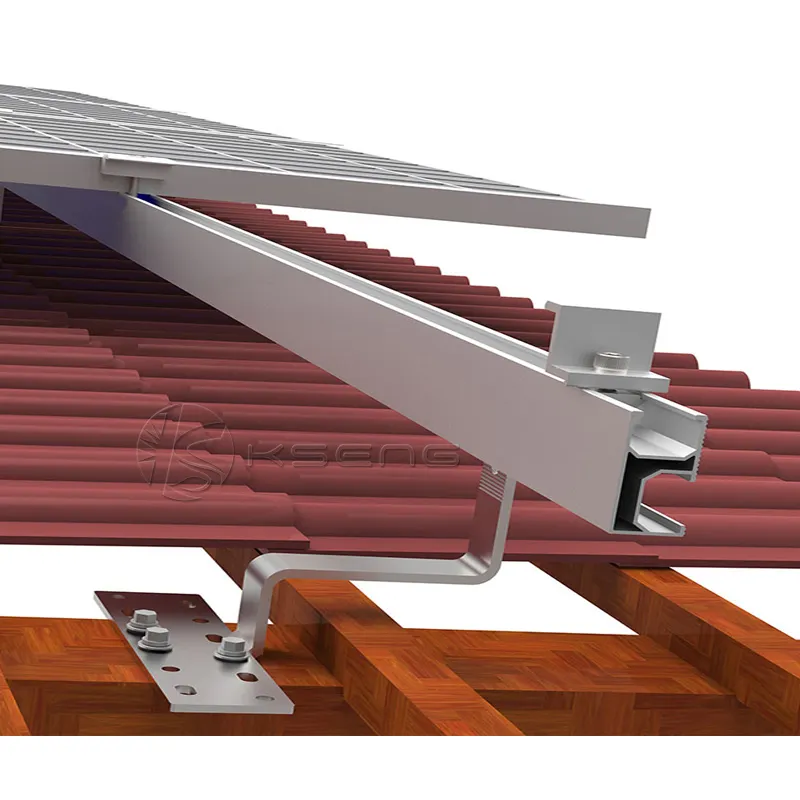 Solar mounting structure stainless steel solar tile roof hook for pv panel bracket bottom rail