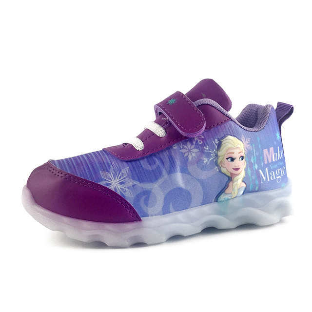 Greatshoe стиль, экокожа (полиуретан), с изображением принцессы из мультфильма, детская обувь с подсветкой дышащая детская обувь женская обувь с подсветкой; Кроссовки для девочек