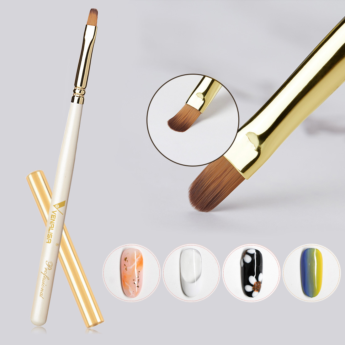 VENALALISA Acrylic Brush 100 Pure Kolinsky Hair Nail Brush Multi Function Nail Brush Set High Quality Rose Gold Metal OEM Logo