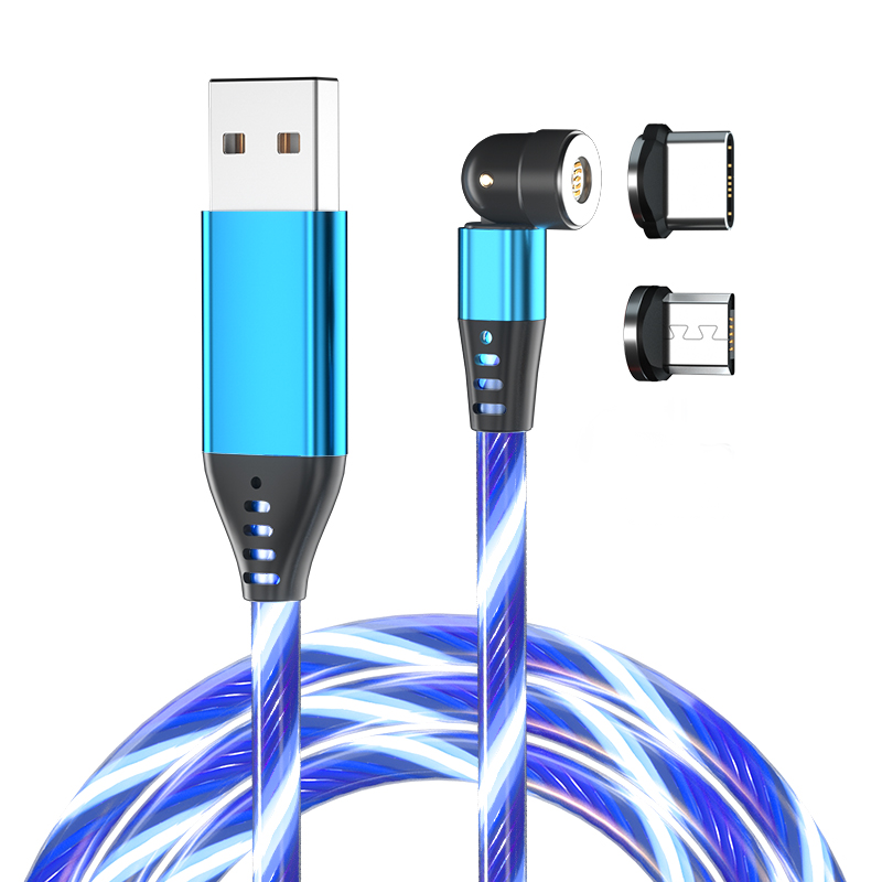 2021 горячая Распродажа от USB к Type-C магнитное всасывание цветной стреймер кабель для быстрой зарядки USB кабели для передачи данных