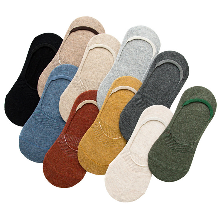 Women's spring and summer thin cotton socks low top invisible socks silicone non-slip candy-colored socks