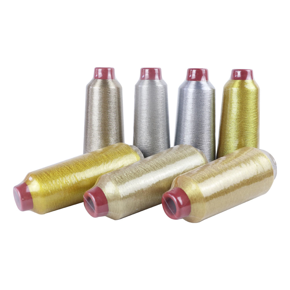 150D MS Type Polyester / Nylon / Metallic bright trilobal Gold Lurex Silver Metallic Yarn