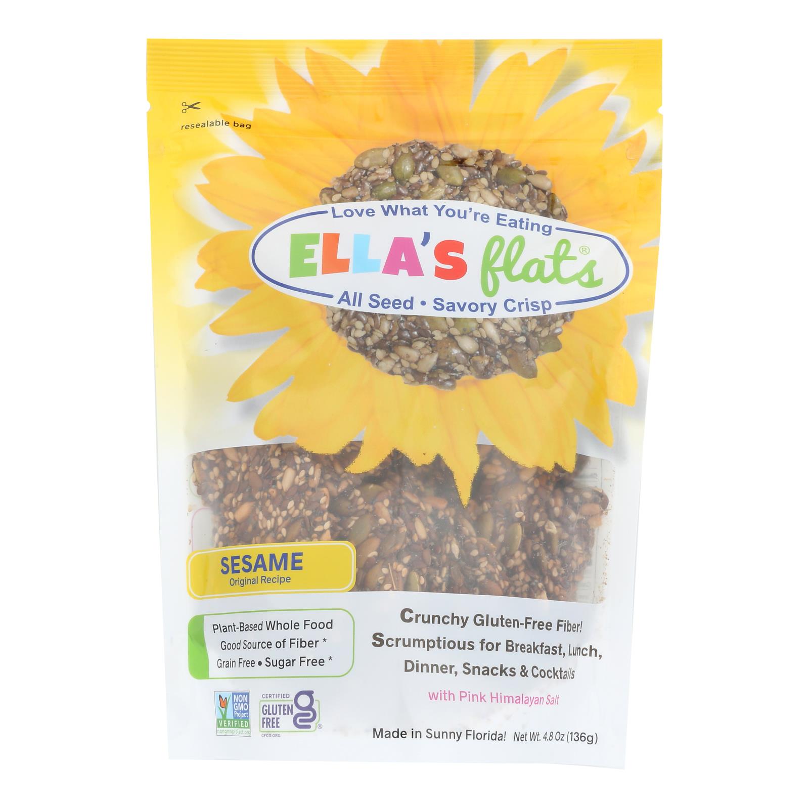 UD_Ella's Flats Case of 6 4.8 Oz All Seed Sesame Grain Snacks Crisp Flats