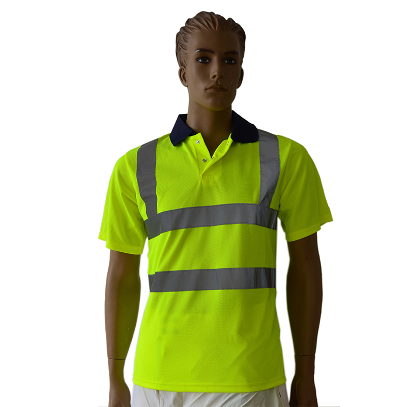 Флуоресцентная желтая высокая светоотражающая лента hi vis футболка-поло
