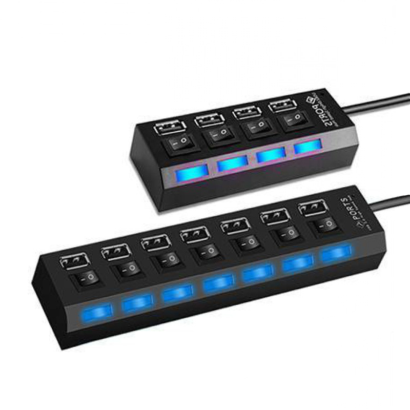 USB-2,0 4, 7-портовый концентратор, настольный разветвитель для компьютерной клавиатуры, мыши и других устройств, USB-концентратор, док-станция