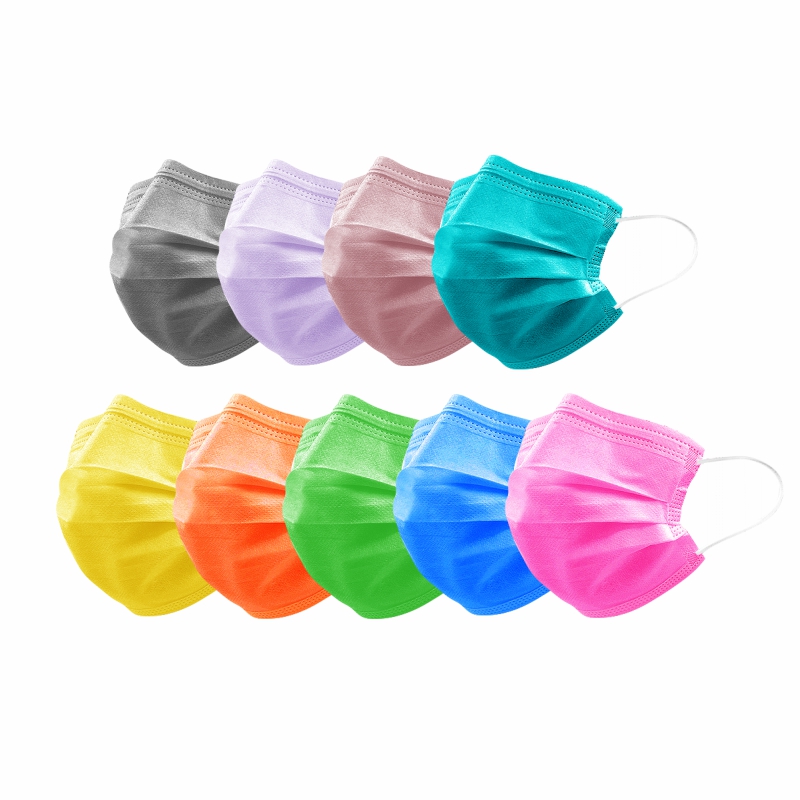 Multi Color disposable Medical 3layer Ear loop Face Mask Colorful medical non woven face mask factory supplier