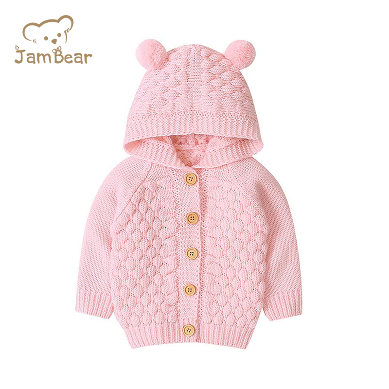 Jambear/Детский свитер; Зимняя куртка для мальчиков; Теплое пальто; Вязаная верхняя одежда; Свитер с капюшоном; Ручной вязки; Дышащая одежда для новорожденных; Для маленьких девочек