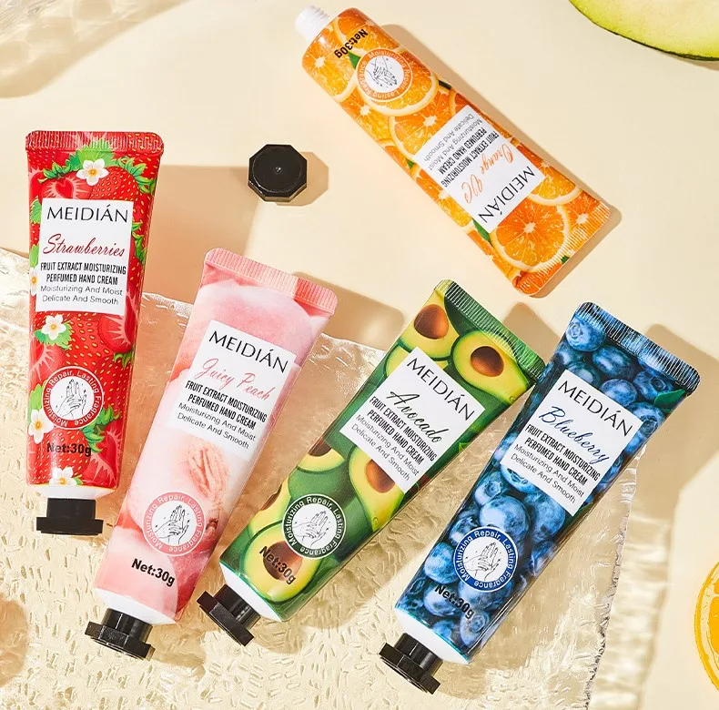 Hot selling MEIDIAN Natural Organic Moisturizing Nourishing Refreshing 5-Pack Fruit Flavored Fragrance Hand Cream