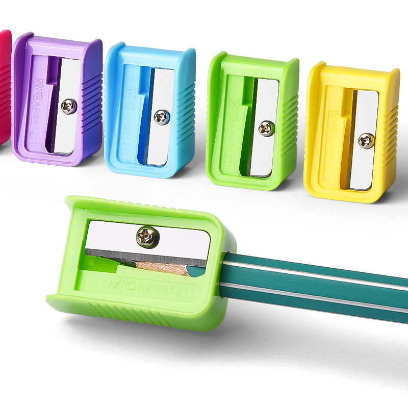 M&G Wholesale Hot Sale Plastic Manual Pencil Sharpener Cute Mini Double Hole Pencil Sharpener