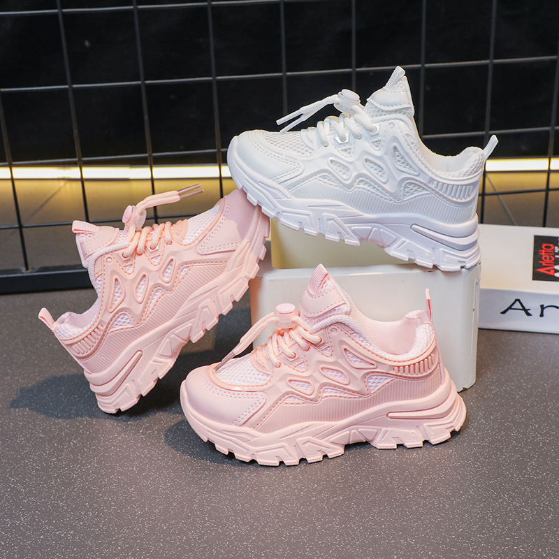 OEM Shoes Factory Korean Style Children Fashion Sneakers Platform Casual Breathable Kid Girls Walking Sport Shoes