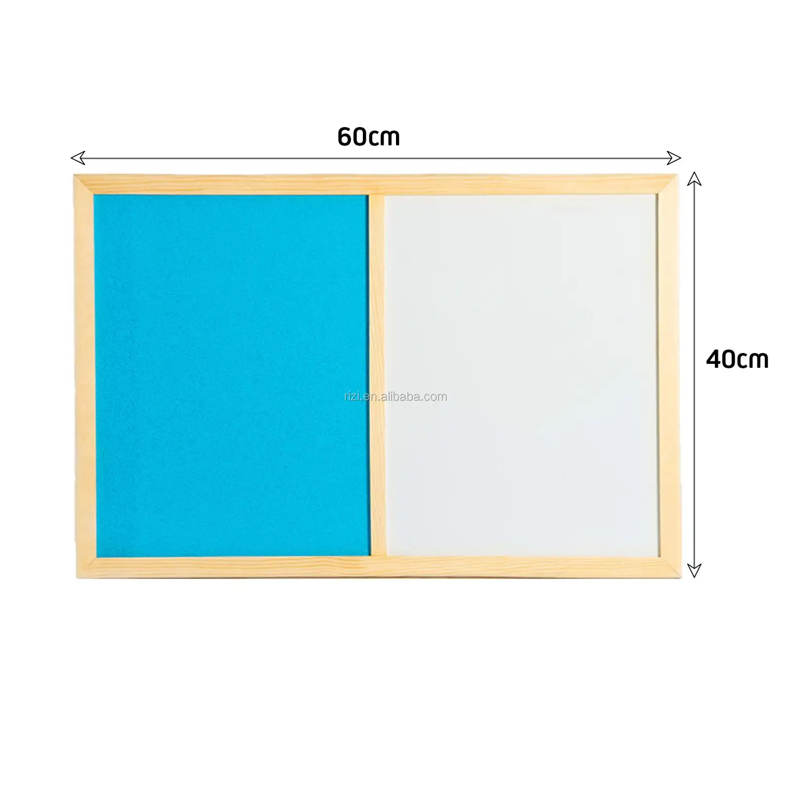 Good Quality Custom Wooden Frame Dry Erase White Bulletin Notice Memo Combination Felt Board for Office Home