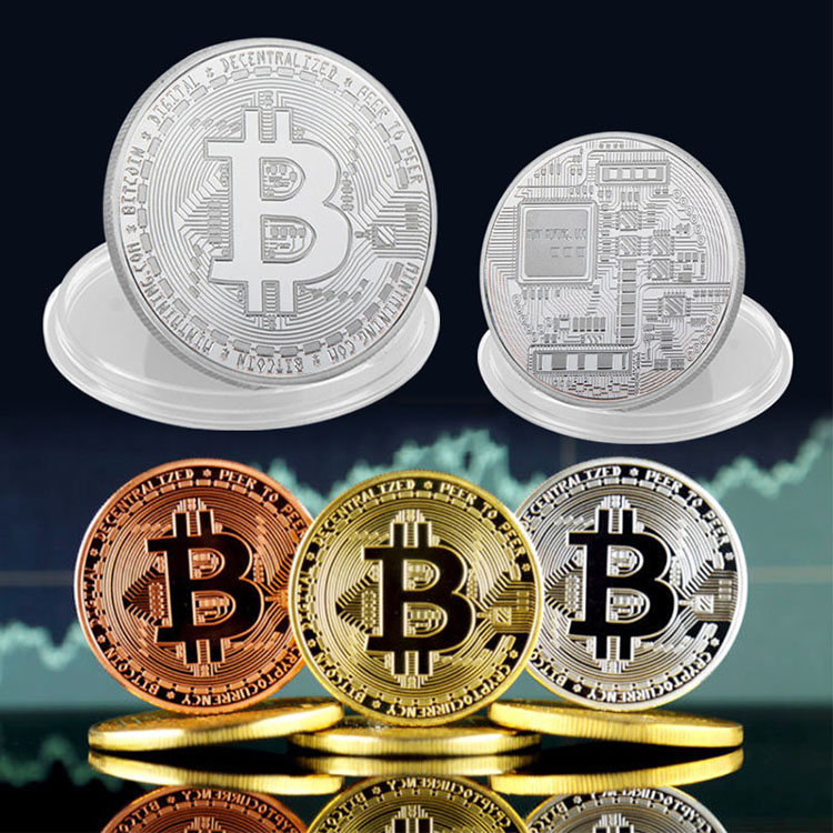 Хит продаж! Металлическая монета Bitcoin сувенирные монеты Биткоин для бизнес-подарков